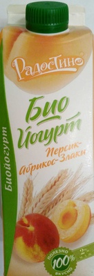 Биойогурт фруктово-ягодный с массовой долей жира 2% Персик-абрикос-злаки